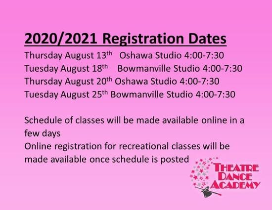 2020 -2021 Dance Registration